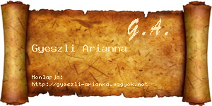 Gyeszli Arianna névjegykártya